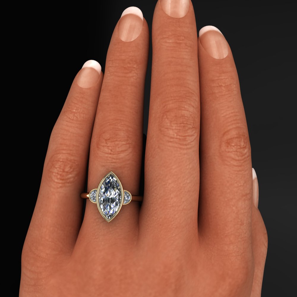 genesis ring - 3 carat marquise lab created diamond ring - J Hollywood Designs