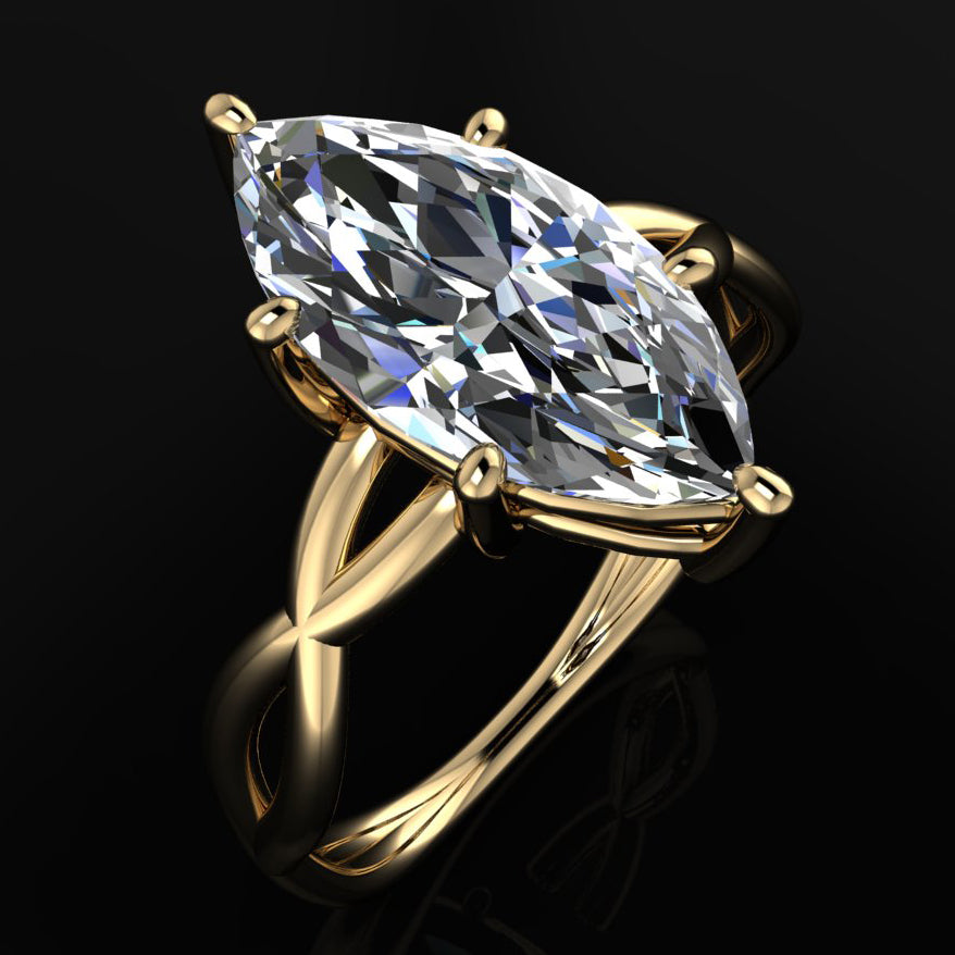twisted ring – 3 carat lab grown diamond engagement ring