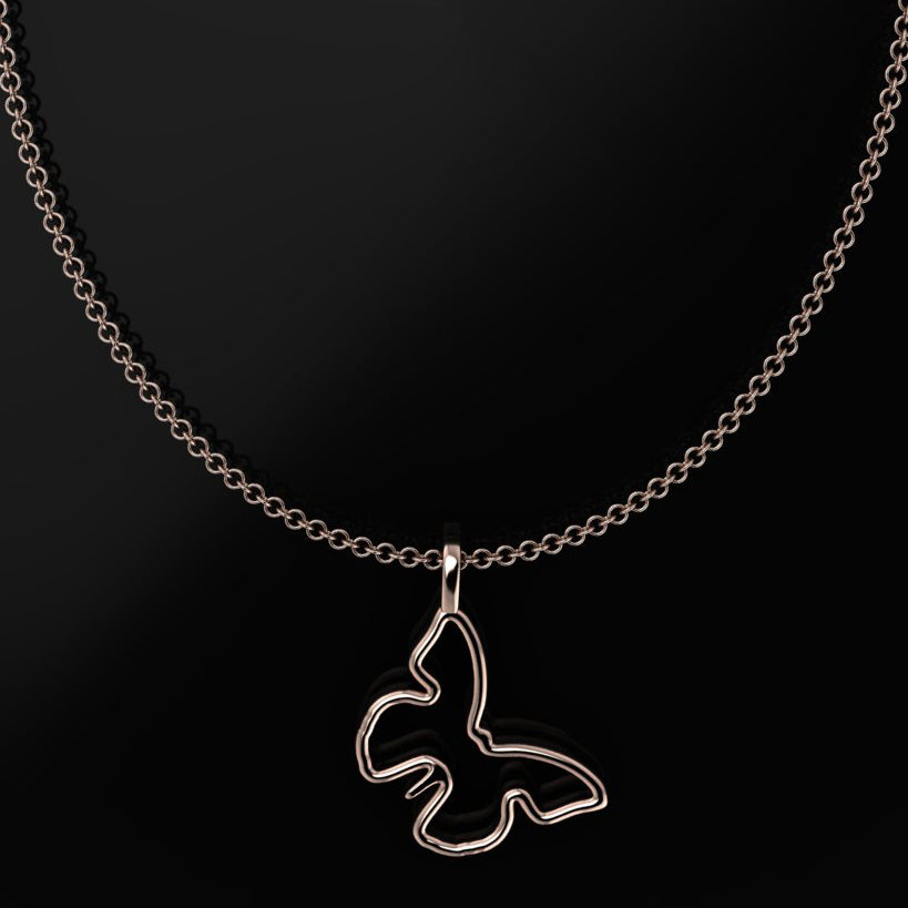 Butterfly pendant - outline necklace
