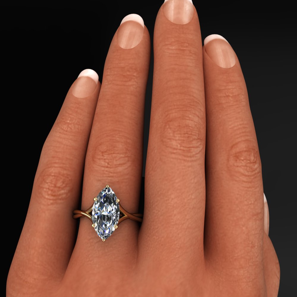 petal II ring – 3.5 carat moissanite engagement ring, solitaire engagement ring