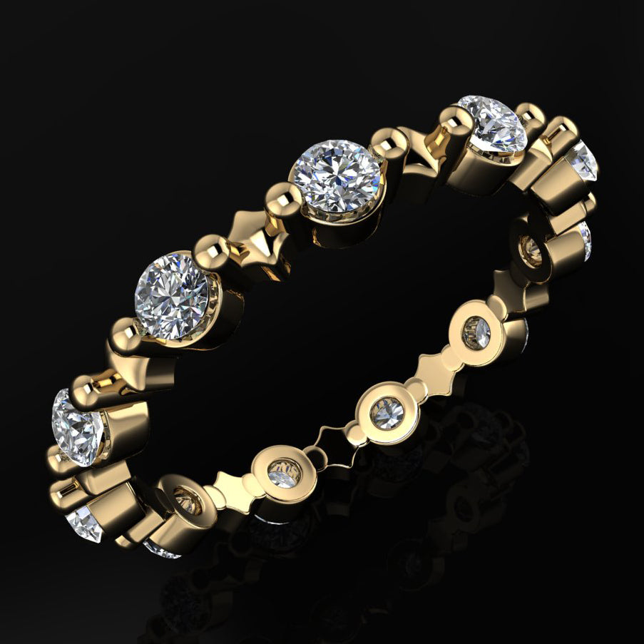estelle moissanite wedding band - angle