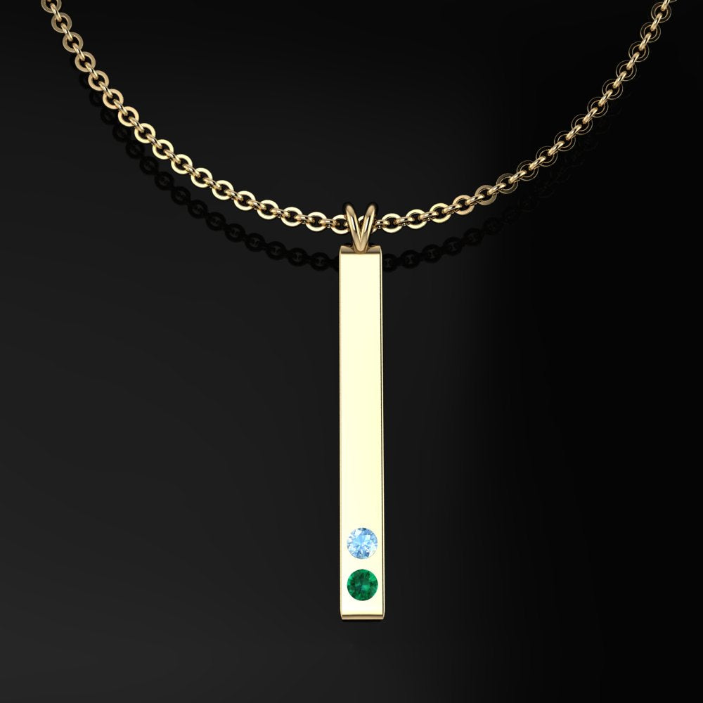 Mother's Day Birthstone Pendant - Custom Birthstone Necklace - Modern Mother's Day Gift