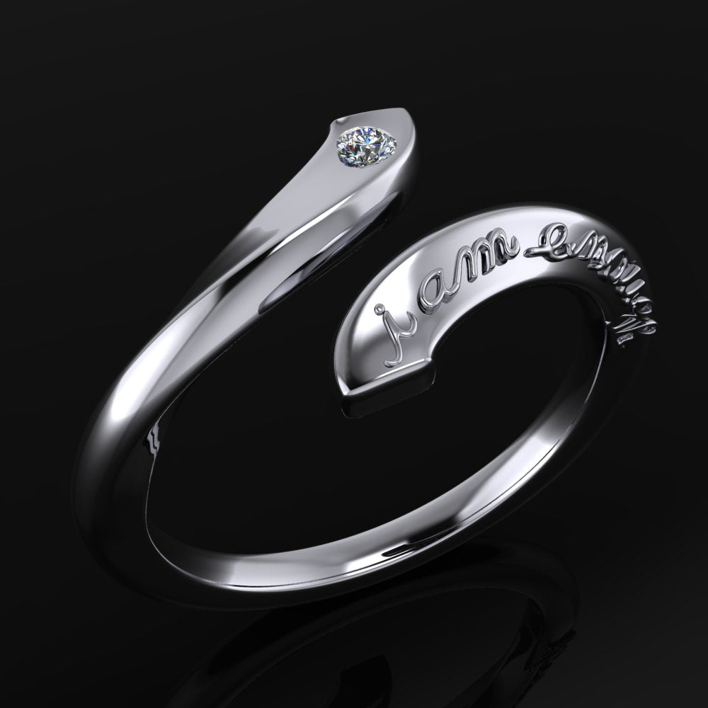 i am enough ring - affirmation ring, sterling silver i am enough ring, quote ring, 14k gold ring, inspirational gift for her - J Hollywood Designs