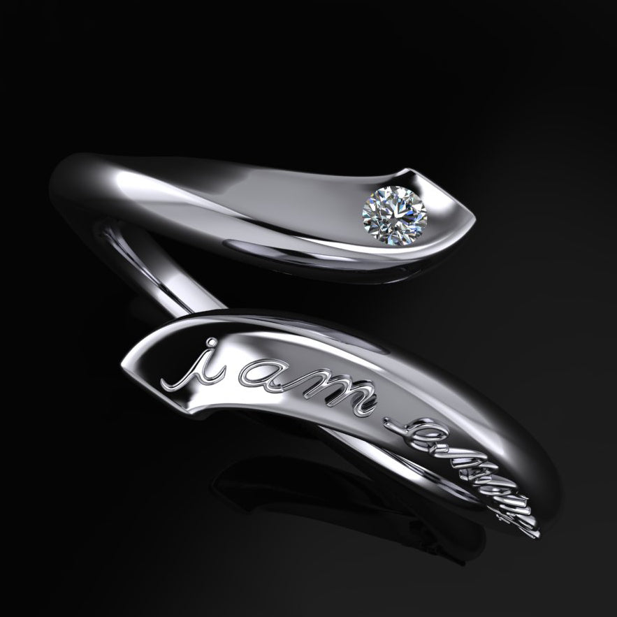 i am enough ring - affirmation ring, sterling silver i am enough ring, quote ring, 14k gold ring, inspirational gift for her - J Hollywood Designs