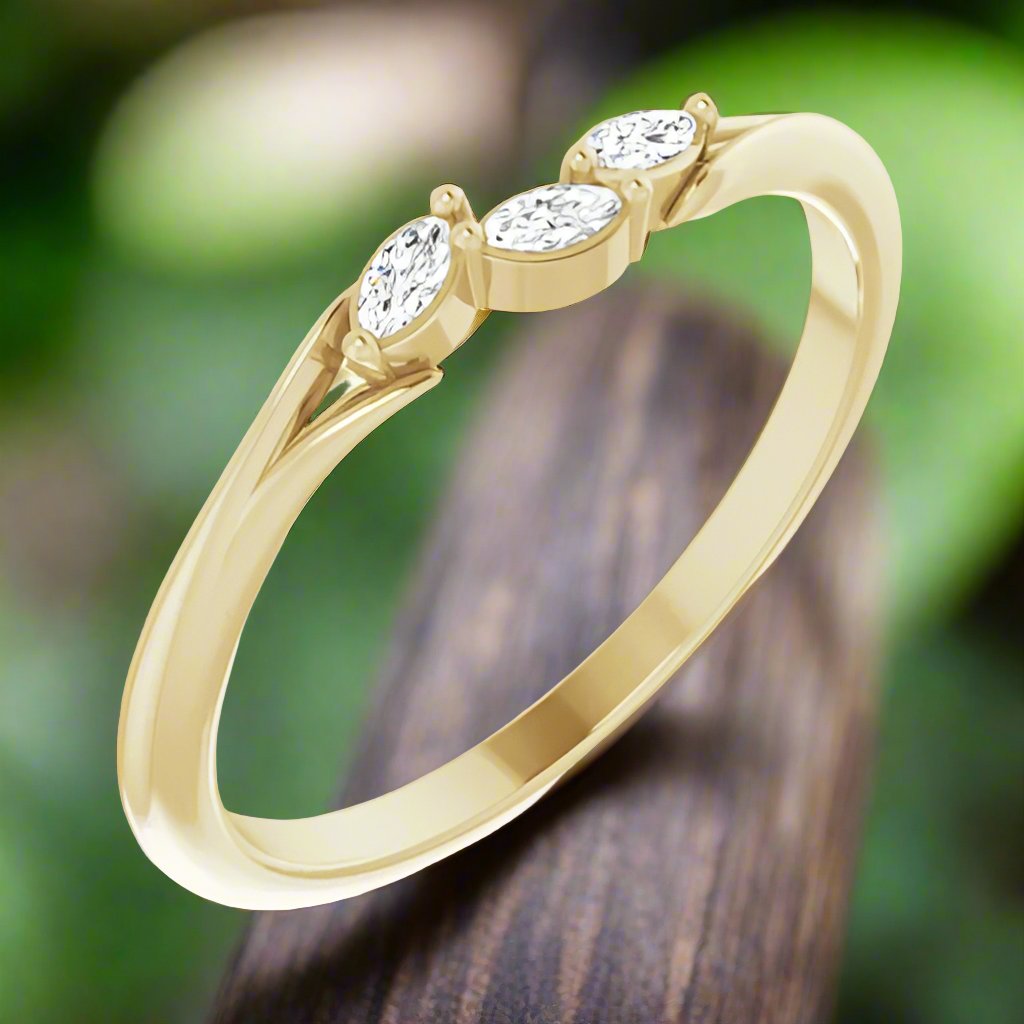Yellow Gold Three Stone Diamond Ring