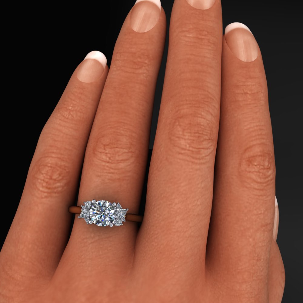 1 Carat Isabelle Moissanite Engagement Ring - model shot