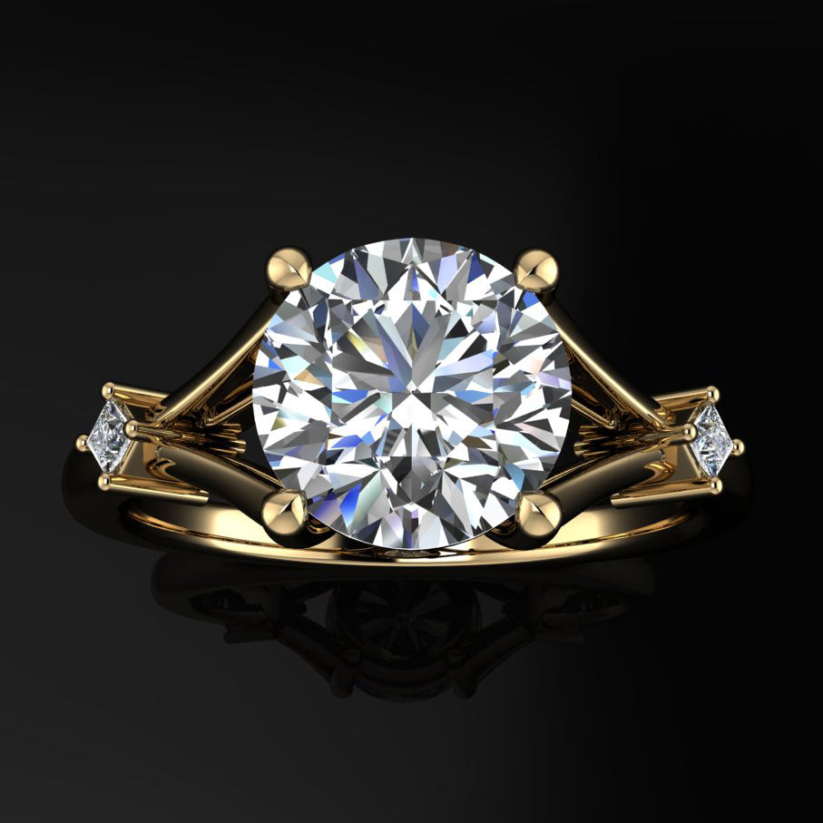 cassidy ring - 1.5 carat moissanite engagement ring, diamond accents - J Hollywood Designs