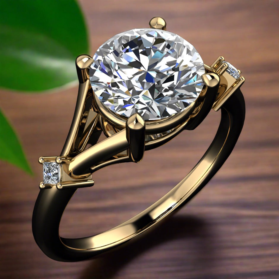 cassidy ring - 1.5 carat moissanite engagement ring, diamond accents - J Hollywood Designs