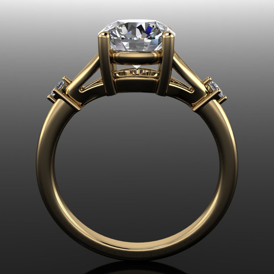 cassidy ring - 1.5 carat moissanite engagement ring, diamond accents - J Hollywood Designs