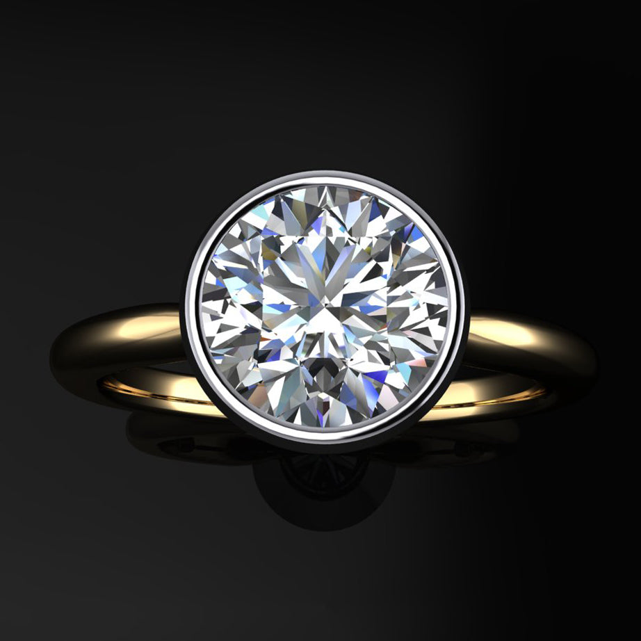 jules ring - 1.5 carat round moissanite engagement ring - top