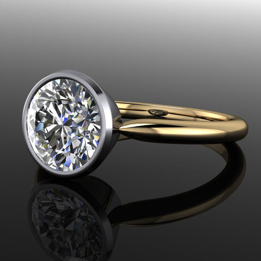 jules ring - 1.5 carat round moissanite engagement ring - side