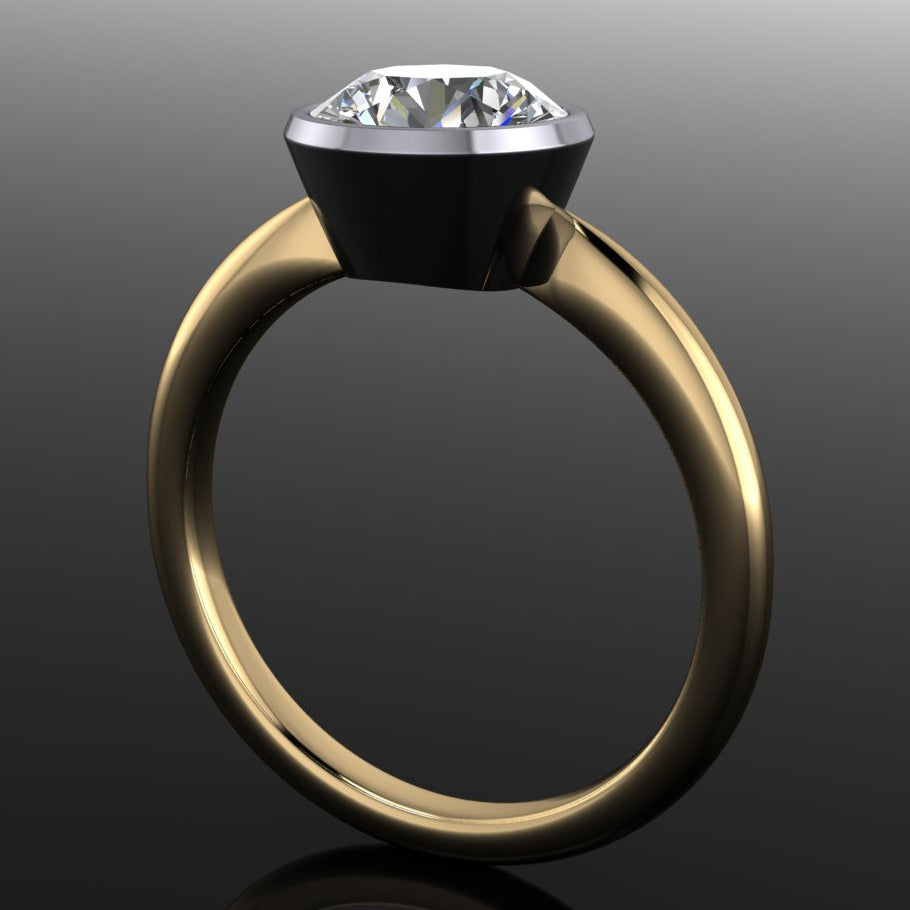 jules ring - 1.5 carat round moissanite engagement ring - side