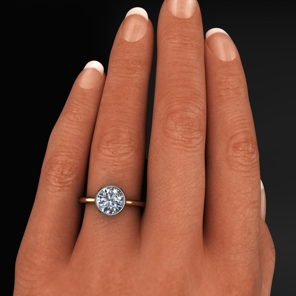 jules ring - 1.5 carat round moissanite engagement ring - model shot