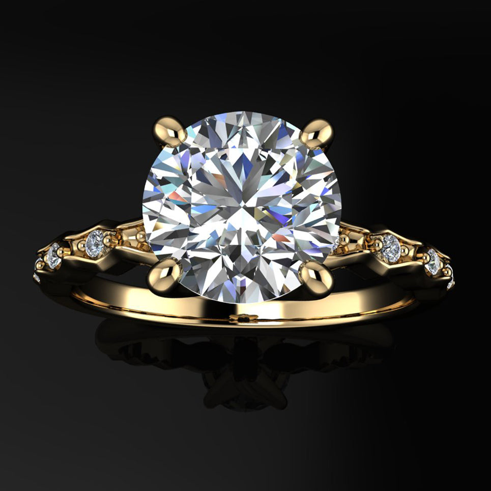 1.5 carat round moissanite engagement ring - top