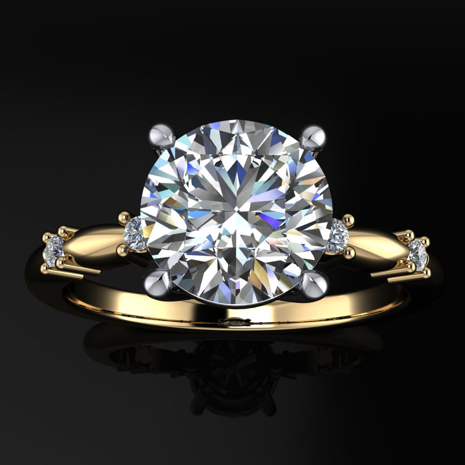 alina ring - round engagement ring - top