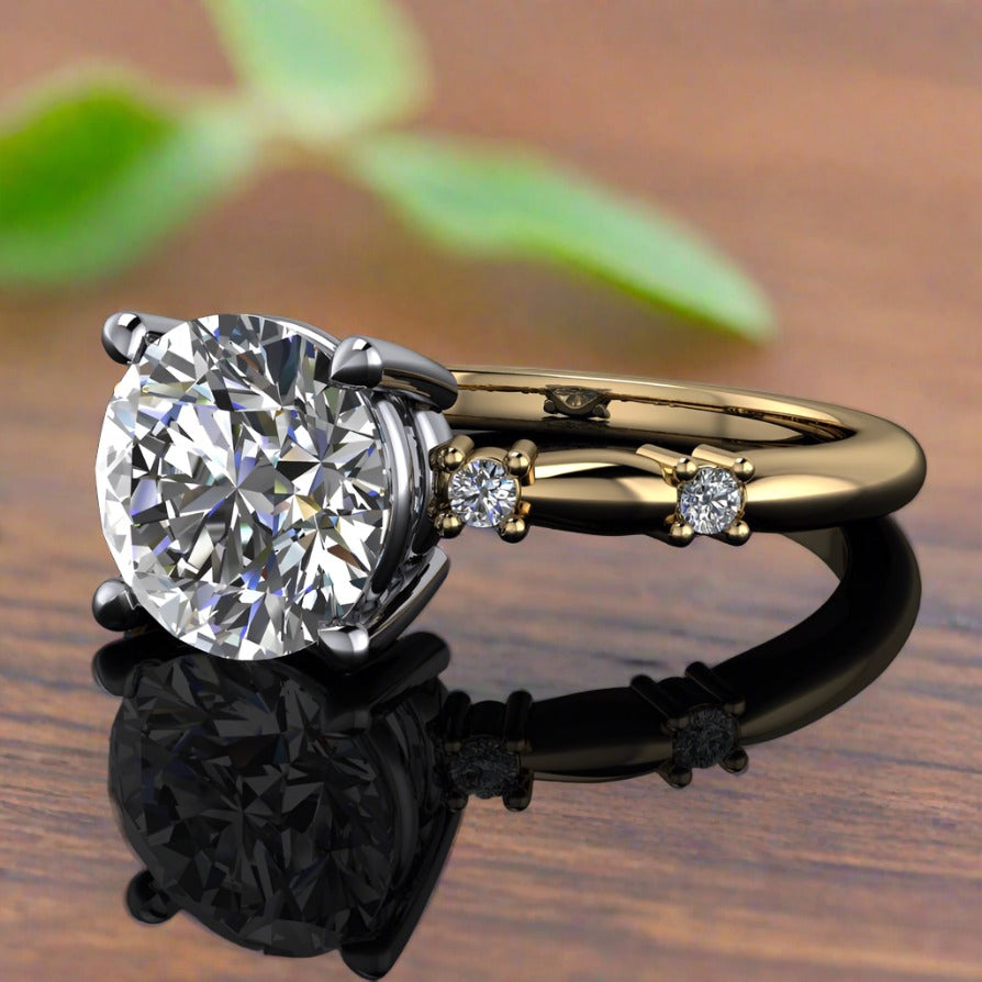 alina ring - round engagement ring - side