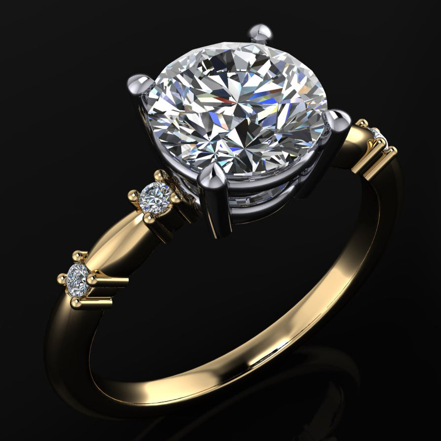 alina ring - round engagement ring - angle