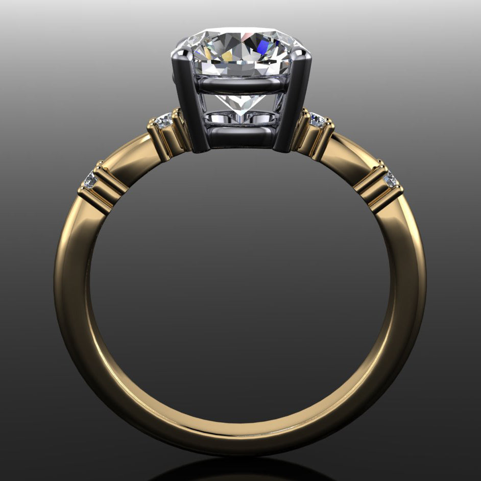alina ring - round engagement ring - side 2