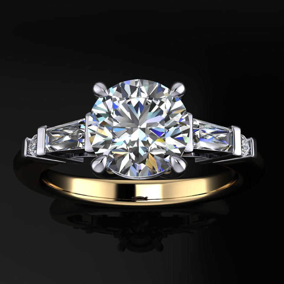 1 carat moissanite bonnie ring - top