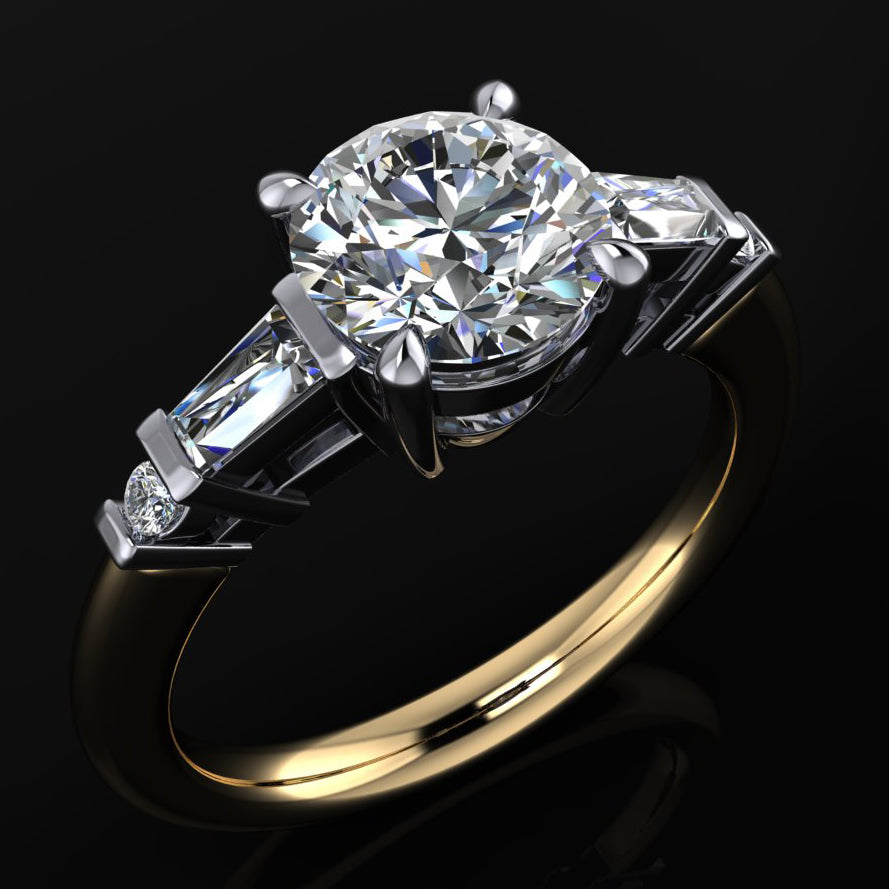 1 carat moissanite bonnie ring - angle