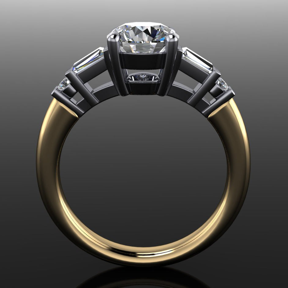 1 carat moissanite bonnie ring - through finger view