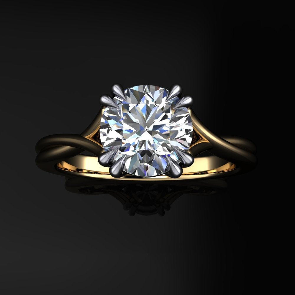 hailey round engagement ring - top view