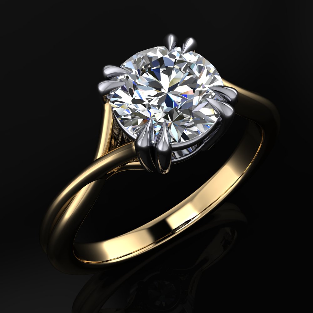 hailey round engagement ring - angle