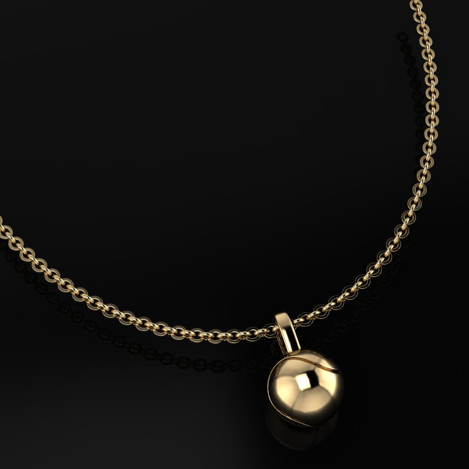 tennis ball necklace - petite tennis pendant, tenniscore, gifts for tennis lover, gift for tennis player - J Hollywood Designs