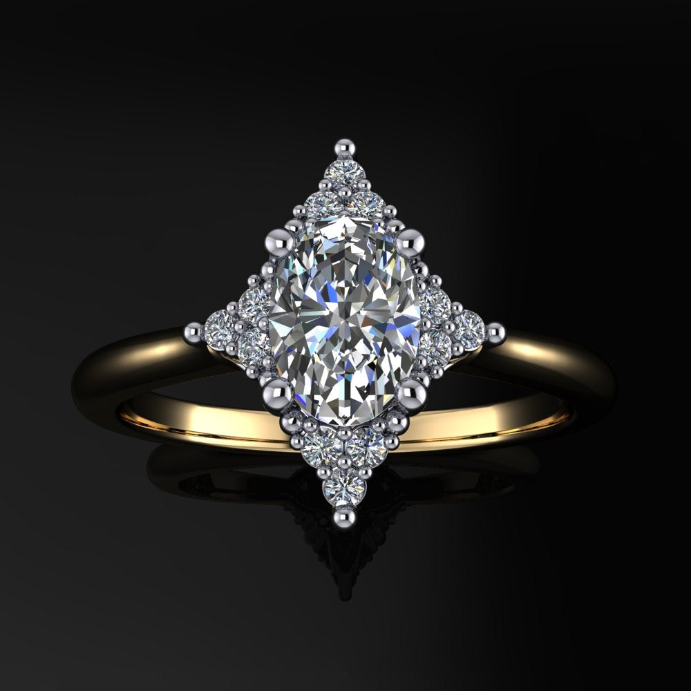 zoey ring - star shaped diamond ring - top