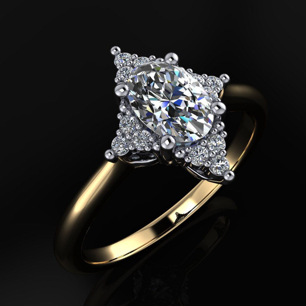 zoey ring - star shaped diamond ring - angle