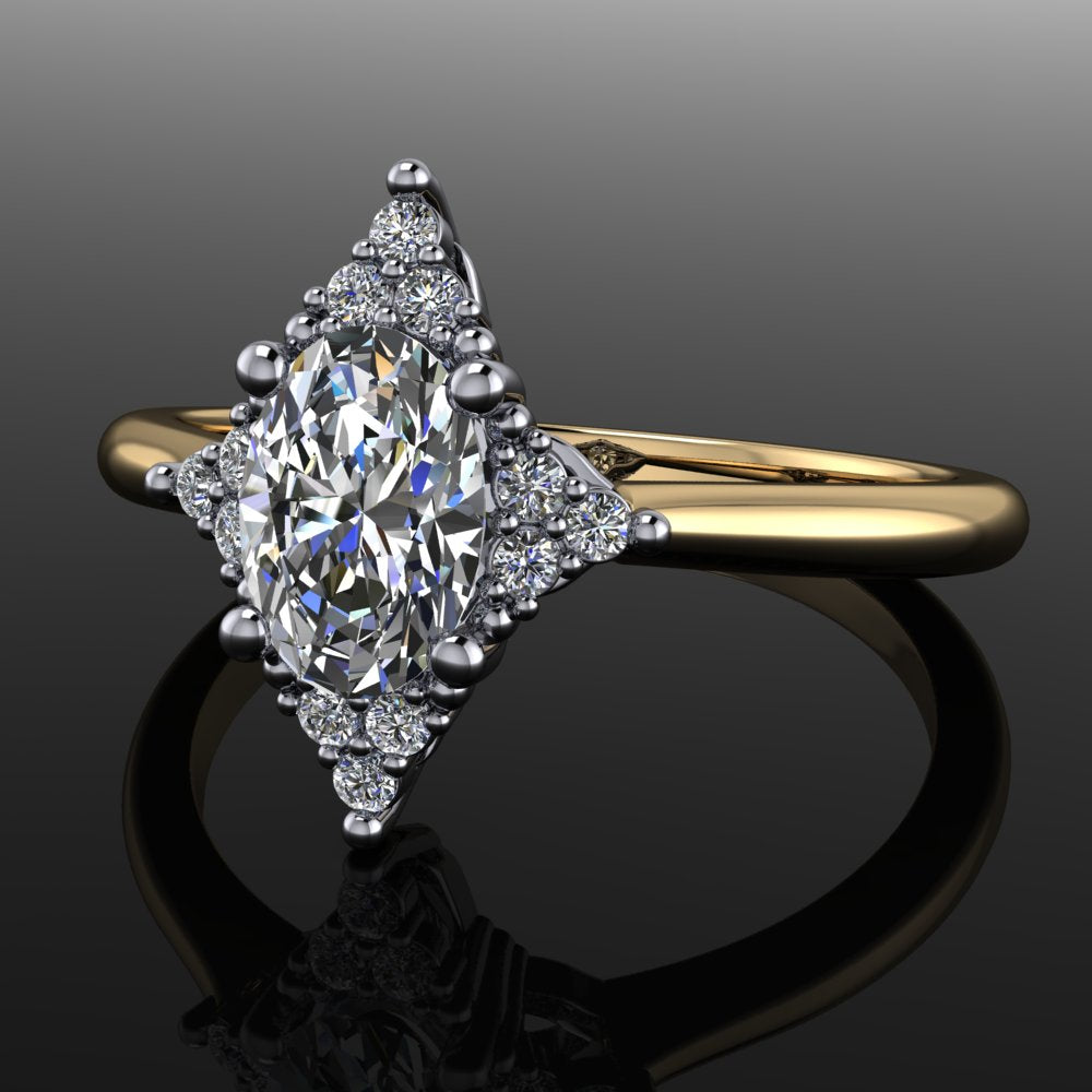 zoey ring - star shaped diamond ring - flat