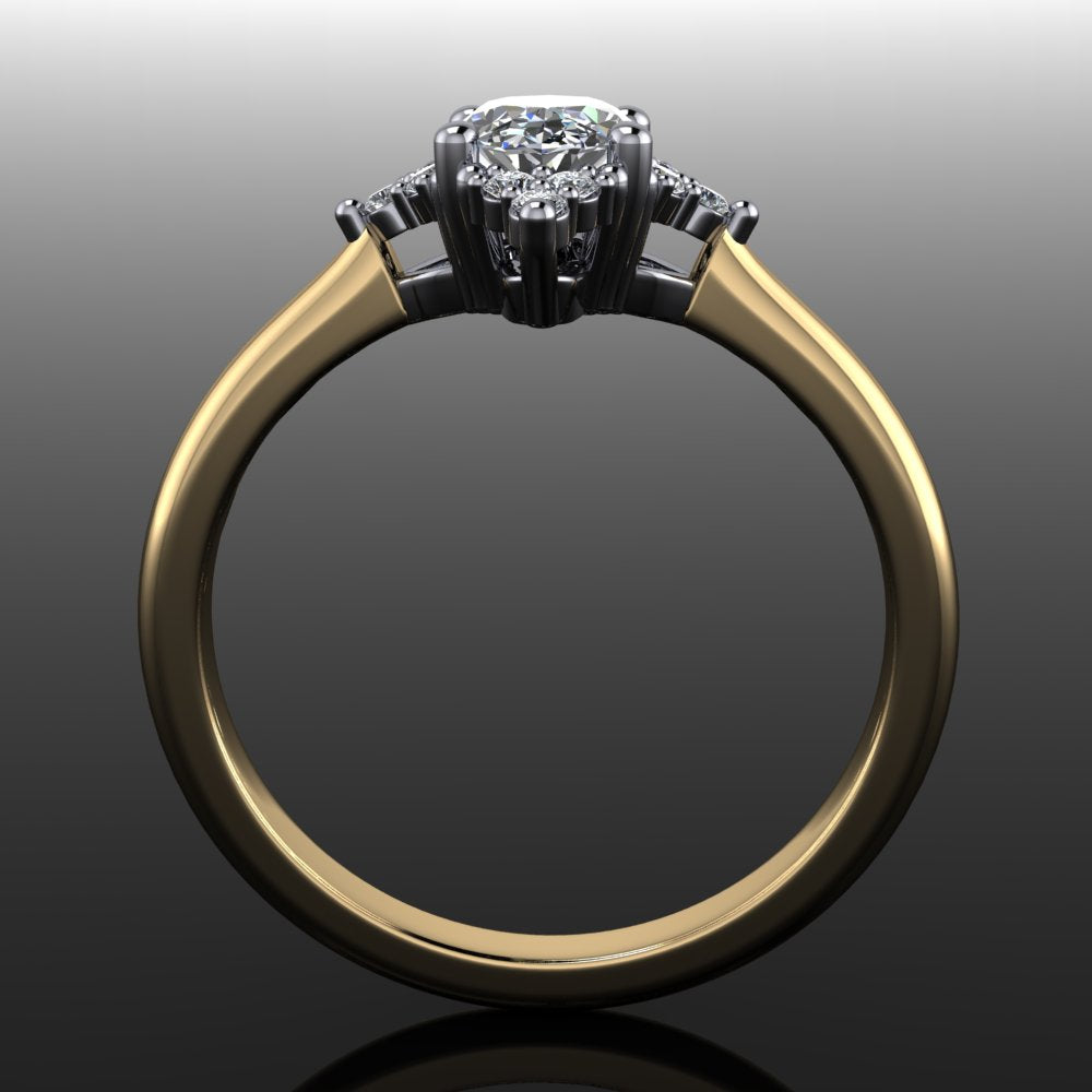 zoey ring - star shaped diamond ring - side