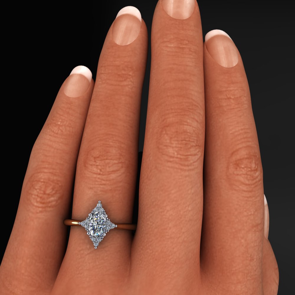 zoey ring - star shaped diamond ring - model shot