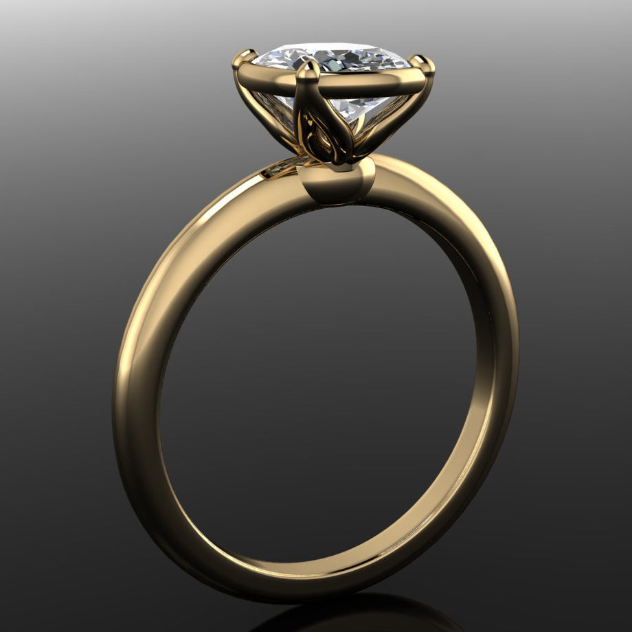 natalie ring - 1.5 carat cushion lab created diamond engagement ring - solitaire engagement ring