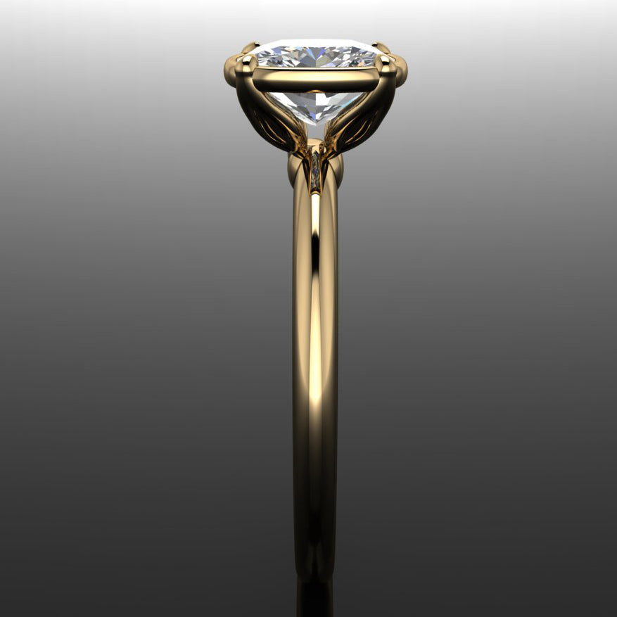 natalie ring - 1.5 carat cushion lab created diamond engagement ring - solitaire engagement ring