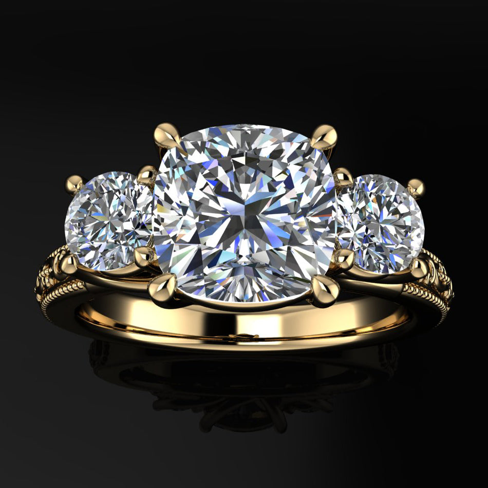 Perla Eden Ring - 2 carat cushion cut lab grown diamond engagement ring