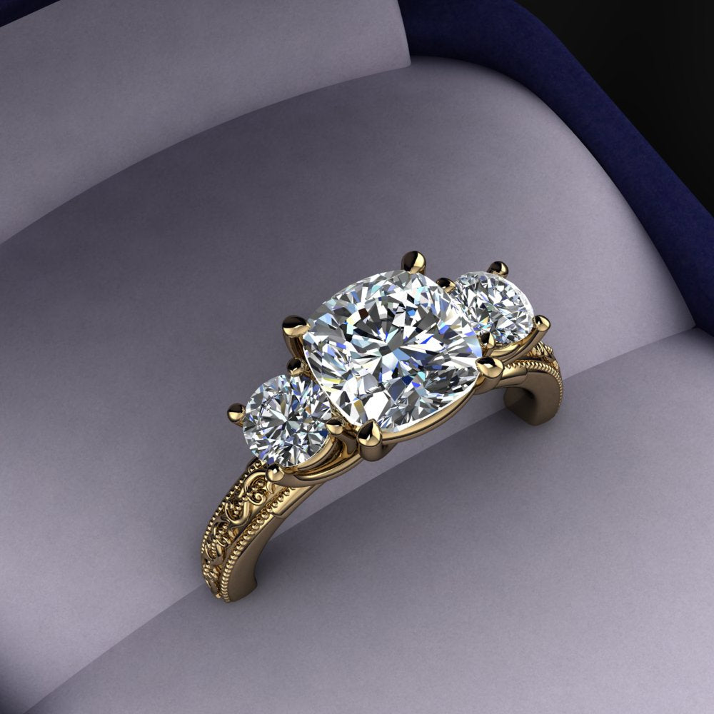 Perla Eden Ring - 2 carat cushion cut lab grown diamond engagement ring
