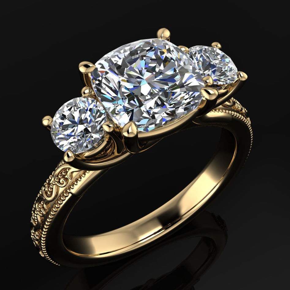 Perla Eden Ring - 2 carat cushion cut lab grown diamond engagement ring