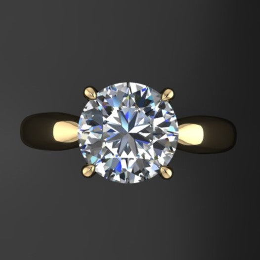 2 carat round moissanite solitaire ring