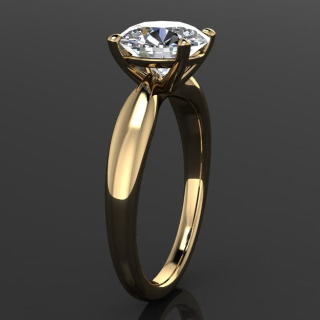 2 carat round moissanite solitaire ring - side
