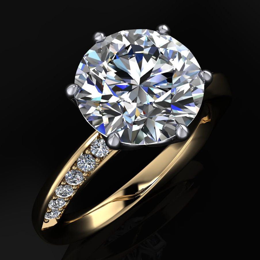 russ twist ring - 2.5 carat round brilliant natural diamond engagement ring