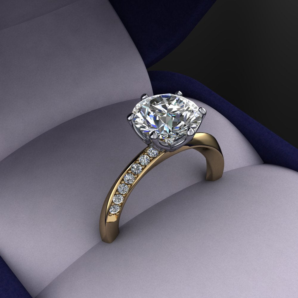 russ twist ring - 2.5 carat round brilliant natural diamond engagement ring