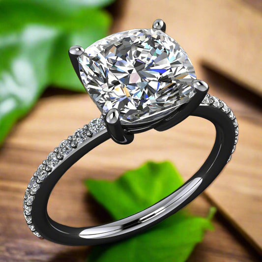 lab grown diamond eliza ring - angle