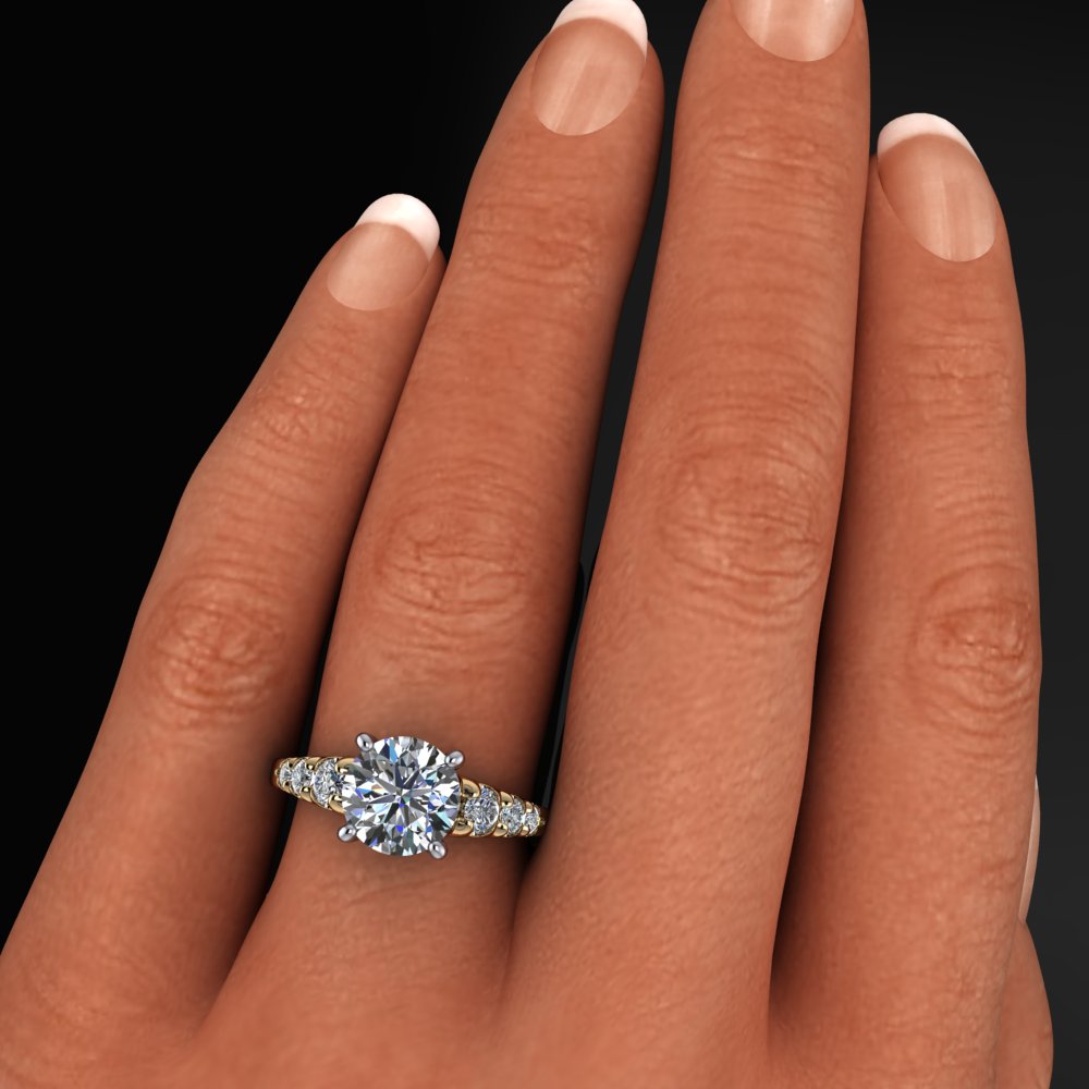 hazel ring - 2 carat round moissanite engagement ring, NEO Moissanite - J Hollywood Designs