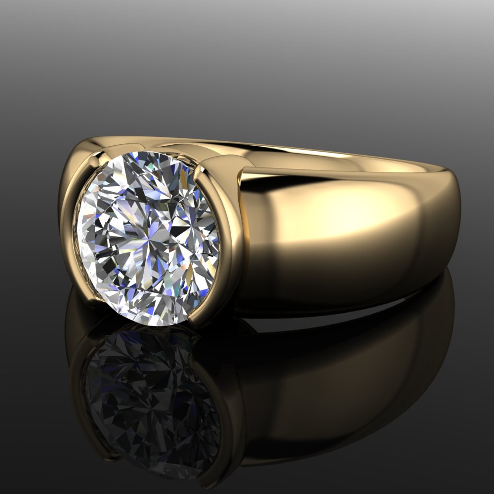 juno ring - 2 carat round lab diamond engagement ring, solid gold ring, dua lipa ring - J Hollywood Designs