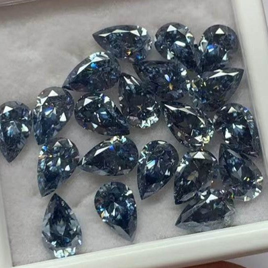 1 carat loose blue pear moissanite stones