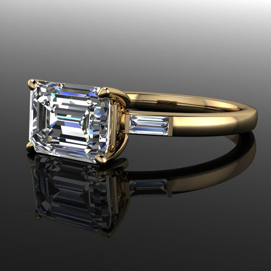 Nellie emerald cut ring - side