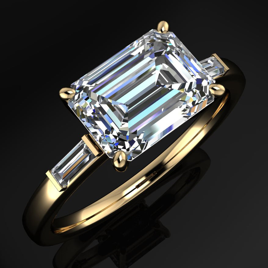 Nellie emerald cut ring - angle
