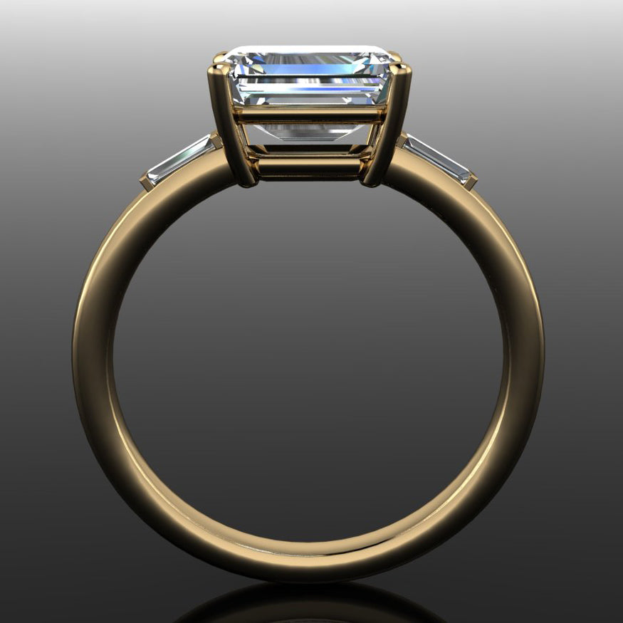 Nellie emerald cut ring - through