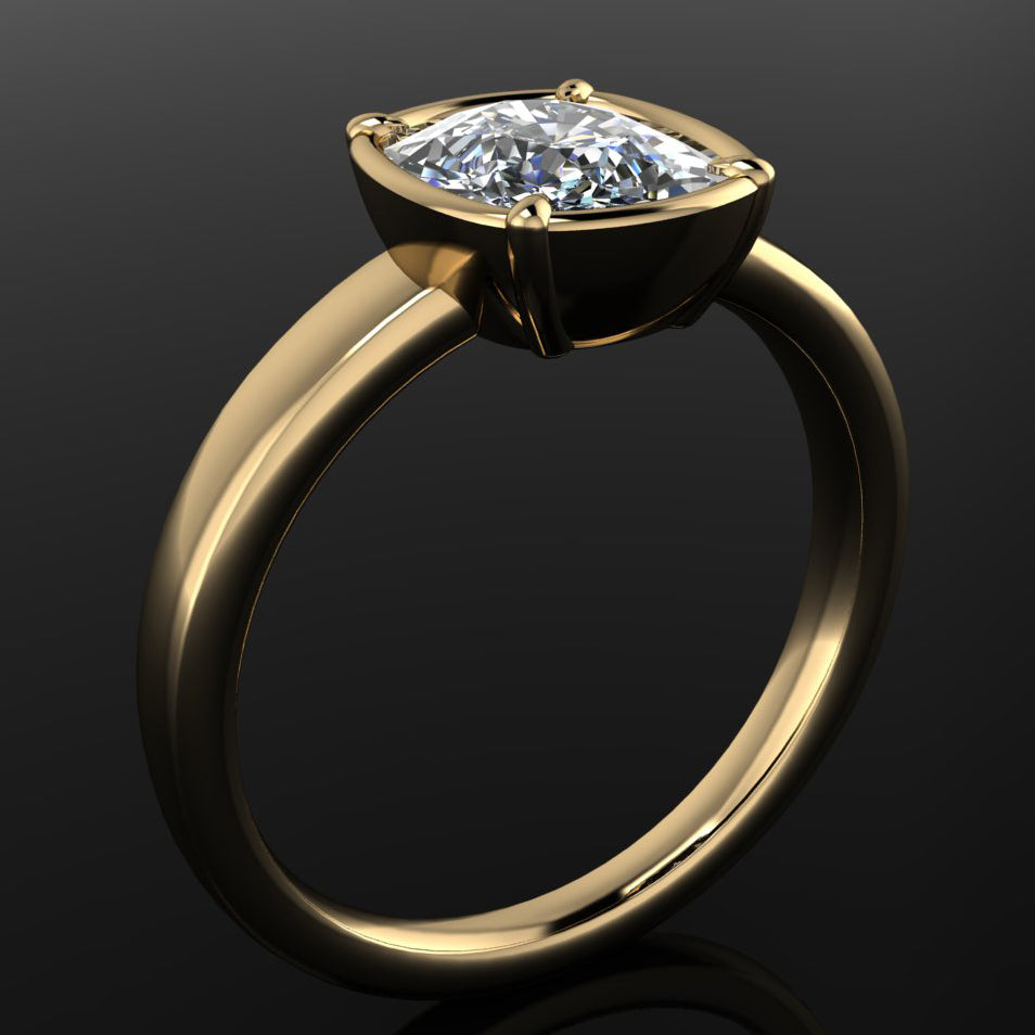 rogue ring - 2 carat cushion engagement ring, moissanite ring